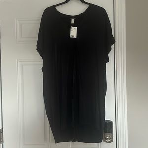 Black H&M SATIN TSHIRT DRESS COMFY AND FLOWY